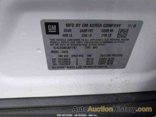 BUICK ENCORE PREFERRED, KL4CJESB0LB071787