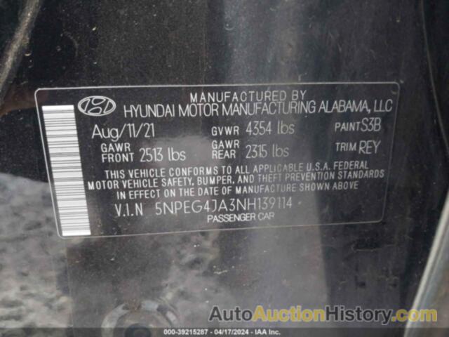 HYUNDAI SONATA SE, 5NPEG4JA3NH139114