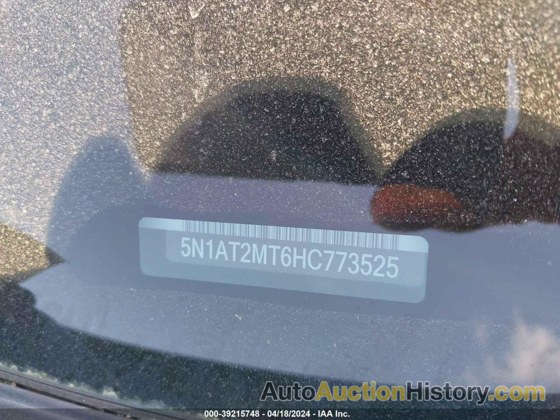 NISSAN ROGUE S/SL, 5N1AT2MT6HC773525