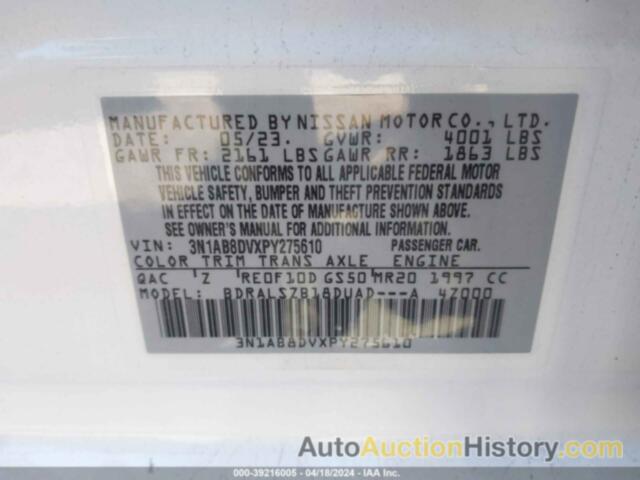 NISSAN SENTRA SR XTRONIC CVT, 3N1AB8DVXPY275610