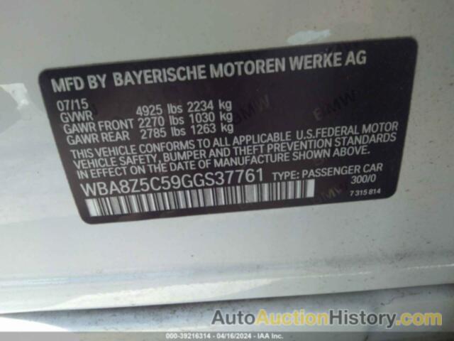 BMW 328I GRAN TURISMO XDRIVE, WBA8Z5C59GGS37761