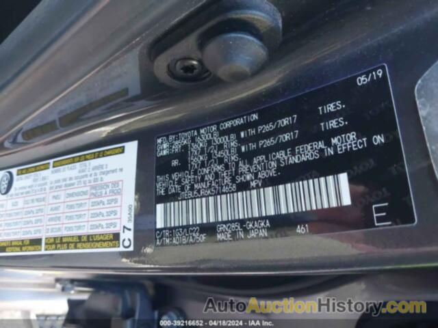 TOYOTA 4RUNNER SR5/LIMITED/LIMITED NIGHT, JTEBU5JR6K5714658