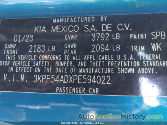 KIA FORTE GT-LINE, 3KPF54ADXPE594022