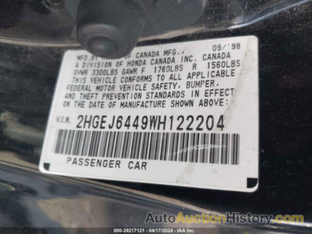 HONDA CIVIC DX, 2HGEJ6449WH122204