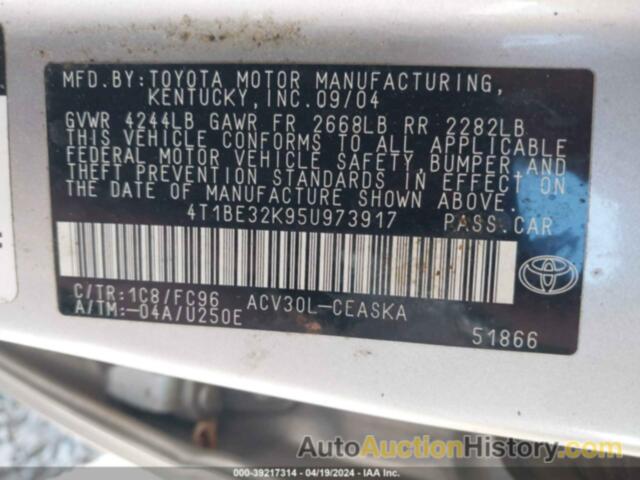 TOYOTA CAMRY SE, 4T1BE32K95U973917