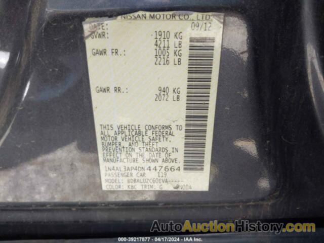 NISSAN ALTIMA 2.5 SV, 1N4AL3AP4DN447664