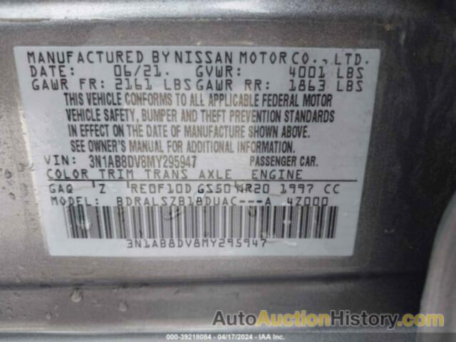 NISSAN SENTRA SR, 3N1AB8DV8MY295947