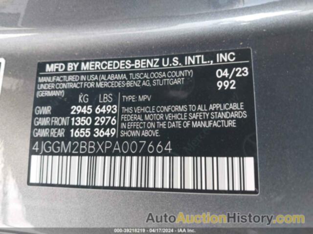 MERCEDES-BENZ EQE SUV 350+, 4JGGM2BBXPA007664