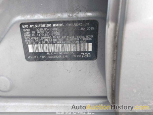 MITSUBISHI MIRAGE ES/RF, ML32A4HJXFH040755