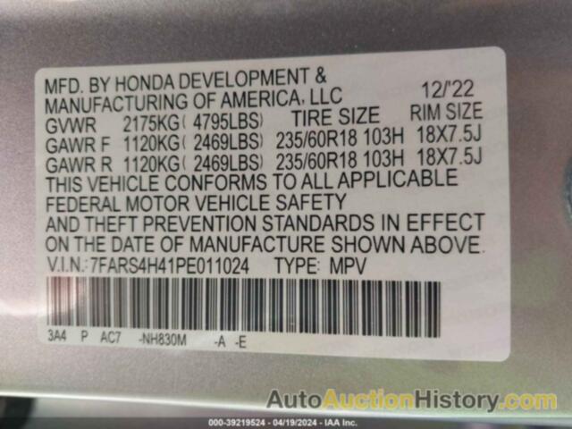 HONDA CR-V EX AWD, 7FARS4H41PE011024
