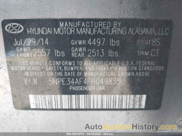 HYUNDAI SONATA LIMITED, 5NPE34AF4FH049835