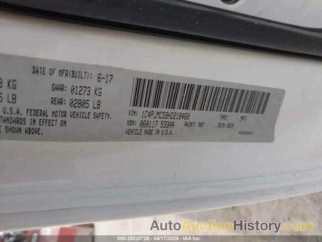 JEEP CHEROKEE LATITUDE, 1C4PJMCS9HD218460