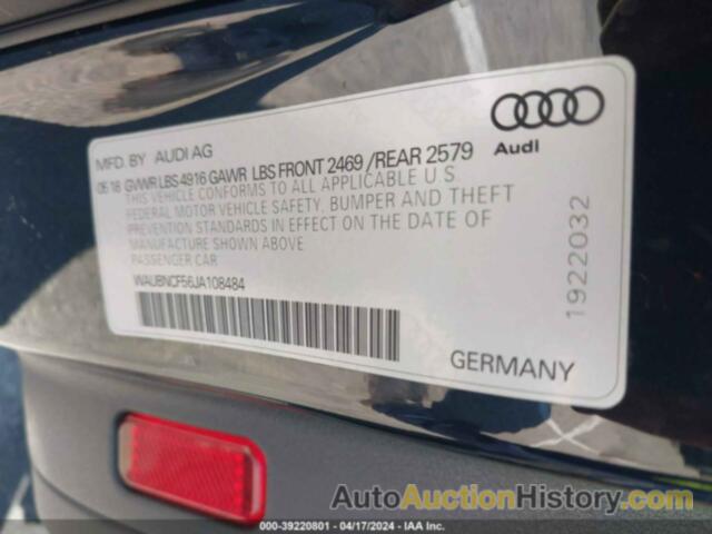 AUDI A5 PREMIUM PLUS, WAUBNCF56JA108484