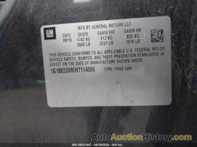 CHEVROLET CRUZE LS, 1G1PC5SH4B7272995