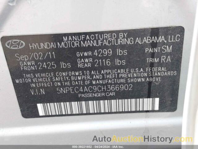 HYUNDAI SONATA LIMITED, 5NPEC4AC9CH366902