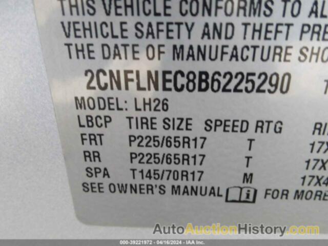 CHEVROLET EQUINOX 2LT, 2CNFLNEC8B6225290