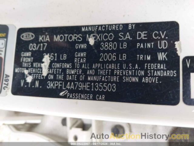 KIA FORTE S, 3KPFL4A79HE135503