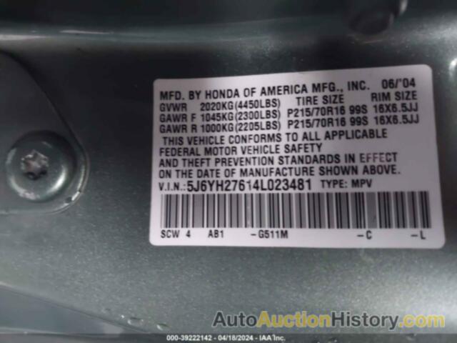 HONDA ELEMENT EX, 5J6YH27614L023481