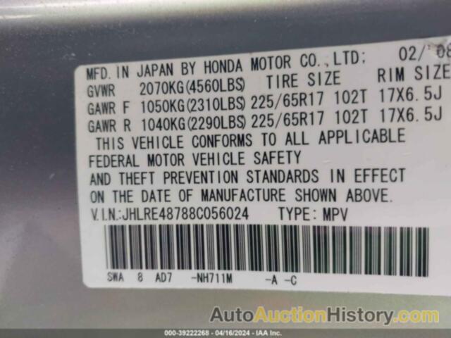 HONDA CR-V EX-L, JHLRE48788C056024