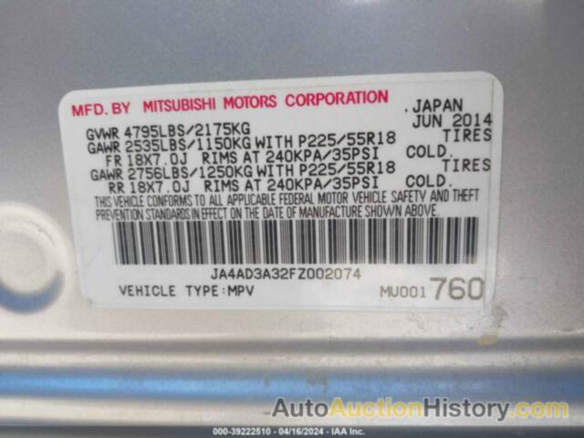 MITSUBISHI OUTLANDER SE, JA4AD3A32FZ002074