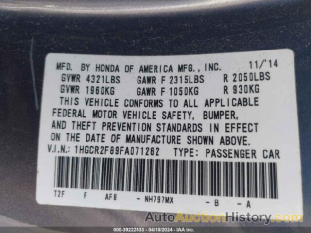 HONDA ACCORD EXL, 1HGCR2F89FA071262