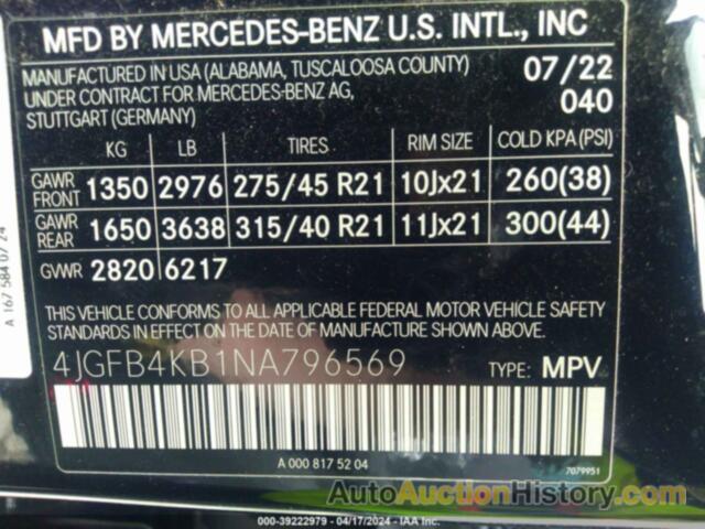 MERCEDES-BENZ GLE 350 350 4MATIC, 4JGFB4KB1NA796569