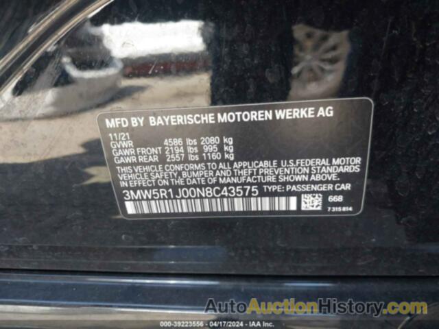 BMW 330I, 3MW5R1J00N8C43575