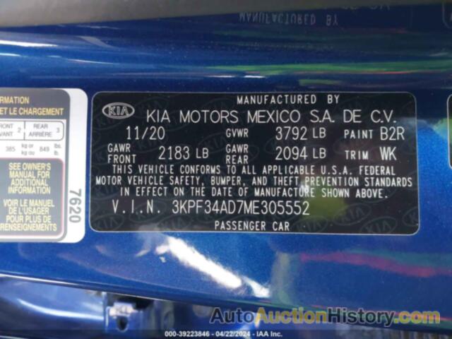 KIA FORTE GT-LINE, 3KPF34AD7ME305552