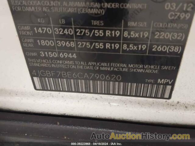 MERCEDES-BENZ GL 450 4MATIC, 4JGBF7BE6CA790620