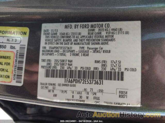 FORD FUSION SE, 1FA6P0H72E5373631