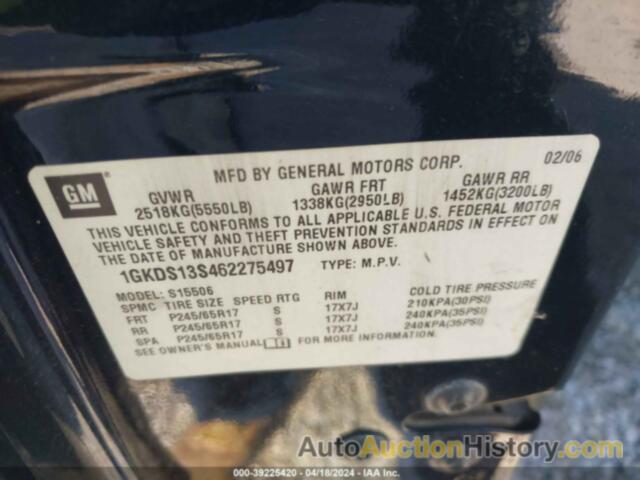 GMC ENVOY SLE, 1GKDS13S462275497