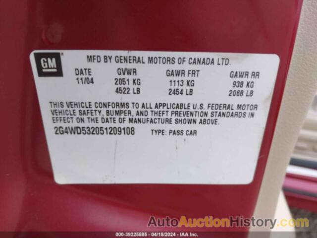 BUICK LACROSSE CXL, 2G4WD532051209108