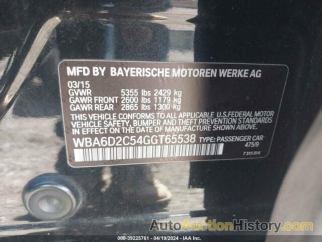 BMW 640I GRAN COUPE XDRIVE, WBA6D2C54GGT65538
