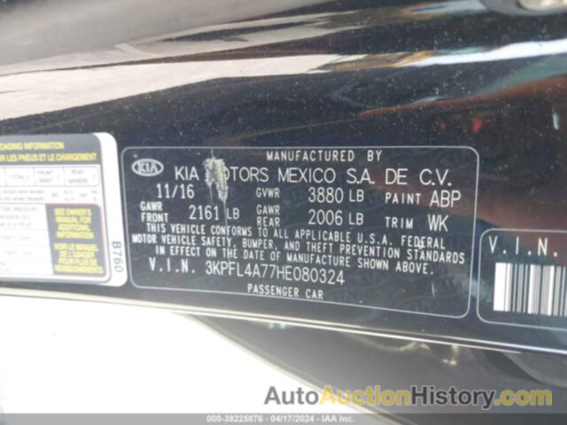 KIA FORTE LX, 3KPFL4A77HE080324