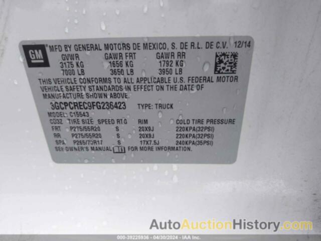 CHEVROLET SILVERADO 1500 1LT, 3GCPCREC9FG236423