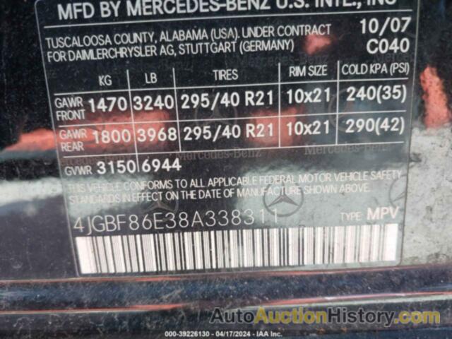 MERCEDES-BENZ GL 550 4MATIC, 4JGBF86E38A338311