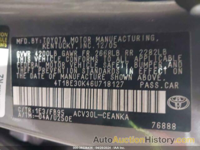 TOYOTA CAMRY LE, 4T1BE30K46U718127