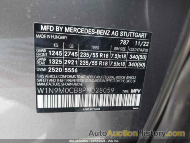 MERCEDES-BENZ EQB 250 SUV, W1N9M0CB8PN028059