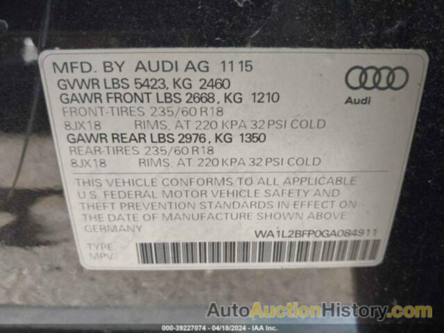 AUDI Q5 2.0T PREMIUM, WA1L2BFP0GA084911