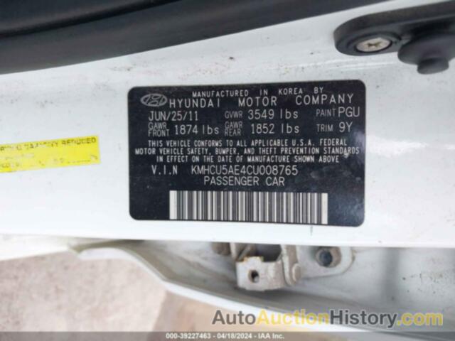 HYUNDAI ACCENT SE, KMHCU5AE4CU008765