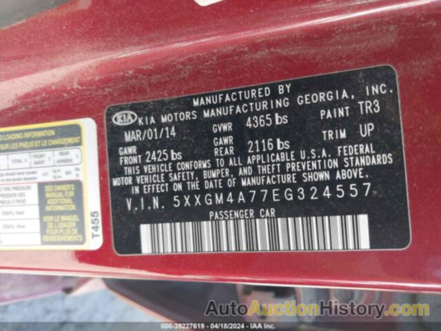 KIA OPTIMA LX, 5XXGM4A77EG324557