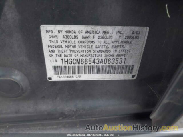 HONDA ACCORD 3.0 EX, 1HGCM66543A063531