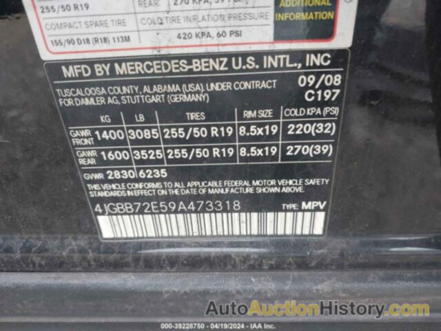 MERCEDES-BENZ ML 550 4MATIC, 4JGBB72E59A473318