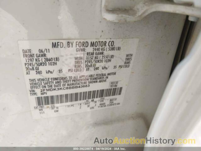 FORD EDGE LIMITED, 2FMDK3KC8BBB43683