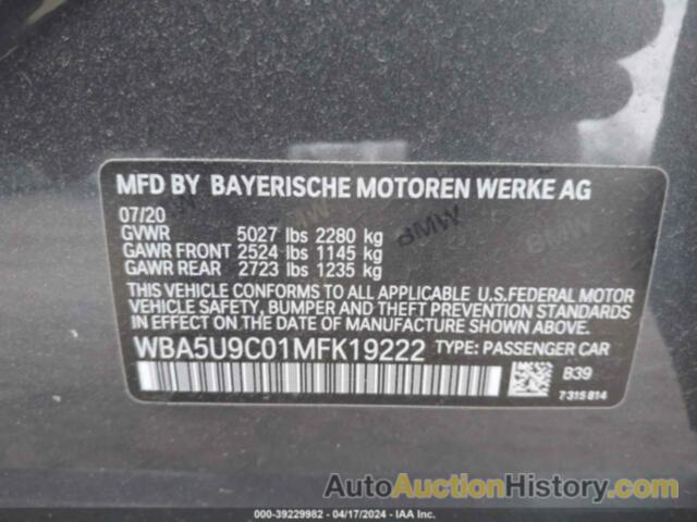 BMW 3 SERIES M340I XDRIVE, WBA5U9C01MFK19222