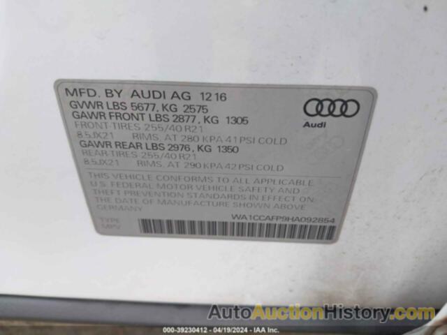 AUDI SQ5 3.0T PREMIUM PLUS, WA1CCAFP9HA092854