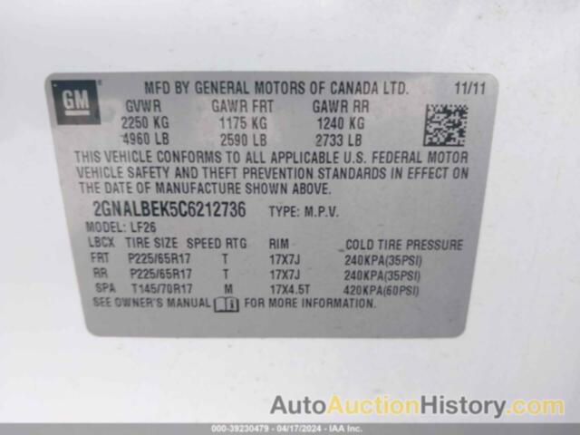 CHEVROLET EQUINOX LS, 2GNALBEK5C6212736