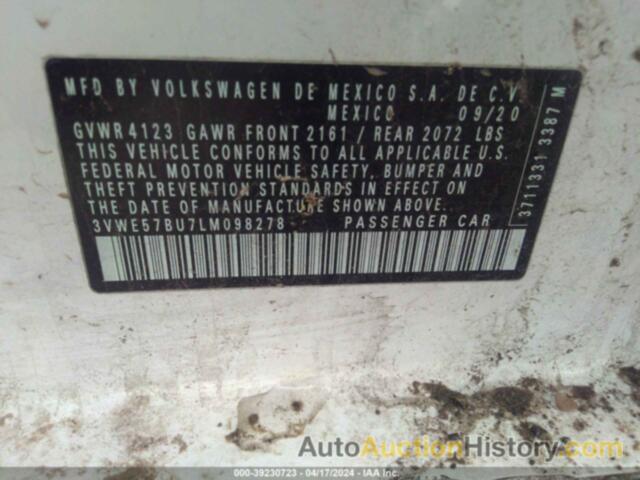 VOLKSWAGEN JETTA 1.4T SEL, 3VWE57BU7LM098278