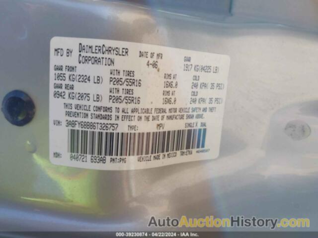 CHRYSLER PT CRUISER LIMITED, 3A8FY68B86T326757