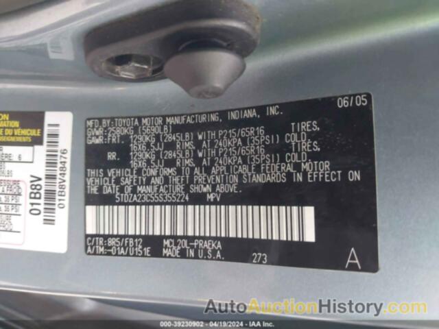 TOYOTA SIENNA LE, 5TDZA23C55S355224